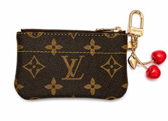 Louis Vuitton Monogram Pochette Clés Cherry Charm Coin Pouch - Sable & Red