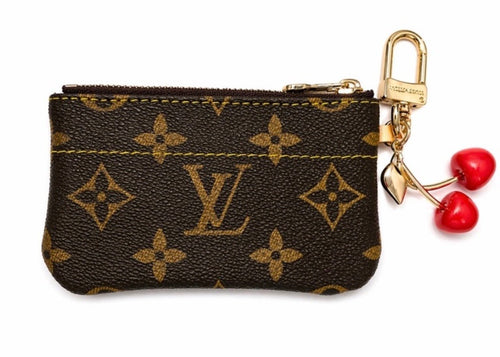 Louis Vuitton Monogram Pochette Clés Cherry Charm Coin Pouch - Sable & Red