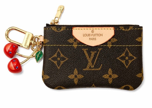 Louis Vuitton Monogram Pochette Clés Cherry Charm Coin Pouch - Sable & Red