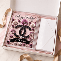 Luxury Pink Birthday Card Set of 6 with Envelopes - Sable & Red