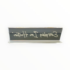 Metallic Gold Transparent Desk Nameplate | Everyday I’m Hustlin’ | EVERY POSHER! - Sable & Red