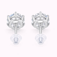 Moissanite Stud Earrings 18k White Gold Brilliant Round Cut Gift Set Bundle 2ct - Sable & Red
