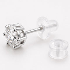 Moissanite Stud Earrings 18k White Gold Brilliant Round Cut Gift Set Bundle 2ct - Sable & Red