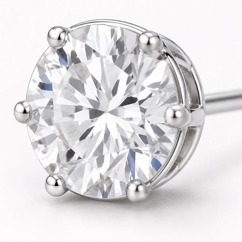 Moissanite Stud Earrings 18k White Gold Brilliant Round Cut Gift Set Bundle 2ct - Sable & Red