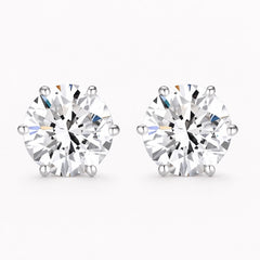 Moissanite Stud Earrings 18k White Gold Brilliant Round Cut Gift Set Bundle 2ct - Sable & Red