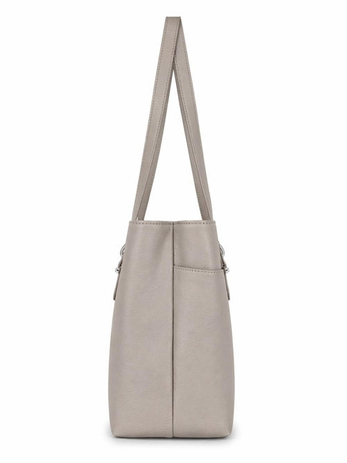 MultiSac Taupe Tri-Compartment Tote Shoulder Handbag NWOT - Sable & Red