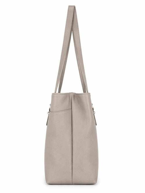 MultiSac Taupe Tri-Compartment Tote Shoulder Handbag NWOT - Sable & Red