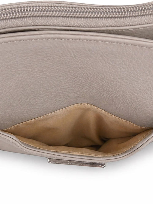 MultiSac Taupe Tri-Compartment Tote Shoulder Handbag NWOT - Sable & Red