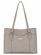 MultiSac Taupe Tri-Compartment Tote Shoulder Handbag NWOT - Sable & Red