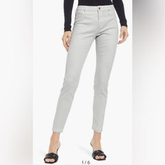 NORDSTROM AG Farrah Skinny Ankle Jeans Luminous Fade to Grey SZ 24 High-Rise NWT - Sable & Red