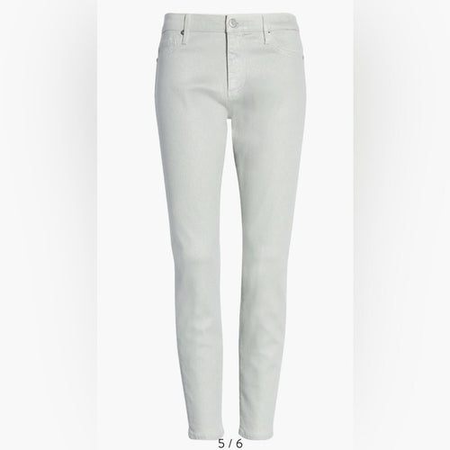 NORDSTROM AG Farrah Skinny Ankle Jeans Luminous Fade to Grey SZ 24 High-Rise NWT - Sable & Red