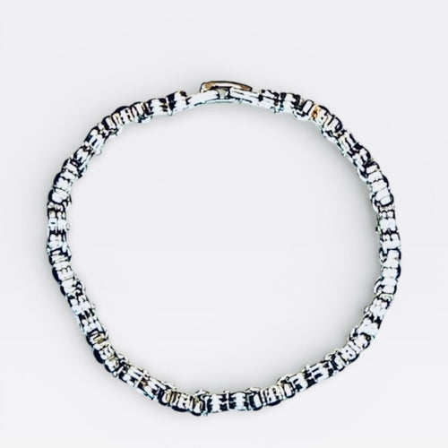 Oval Lab-Created Blue Sapphire Double Infinity Bracelet in Silver - Sable & Red