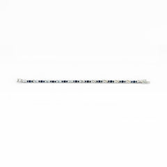 Oval Lab-Created Blue Sapphire Double Infinity Bracelet in Silver - Sable & Red