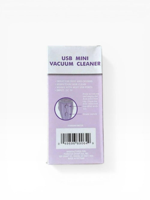 Portable USB Handheld Mini Vacuum Cleaner in Light Purple • Great for Desktop! - Sable & Red