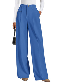 PRETTYGARDEN Women's Tailored Wide Leg Work Dress Pants - Sable & Red