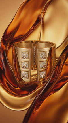 Victoria’s Secret Scandalous Crystal Pyramid Gold-tone Cuff Bracelet
