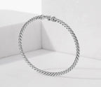 David Yurman Diamond Buckle Cable Bracelet 3mm Sterling Silver