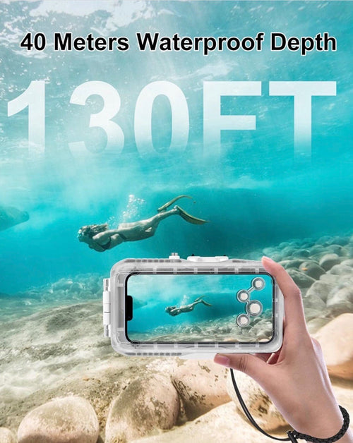 PULUZ 130ft Underwater iPhone Waterproof Diving Case PU9116W - Sable & Red