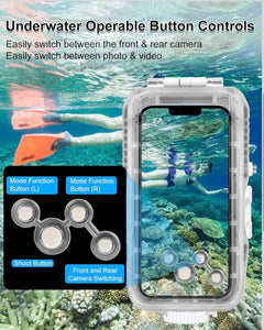 PULUZ 130ft Underwater iPhone Waterproof Diving Case PU9116W - Sable & Red