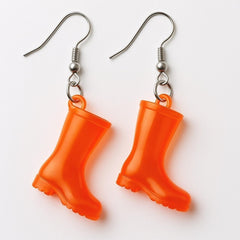 Rain Boot Earrings in Hot Pink - Sable & Red