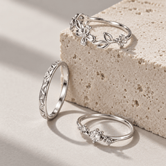 Random Silver Rings Mystery Boho Minimalist Jewelry • 3, 5, or 10 set - Sable & Red