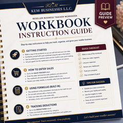 Reseller Business Tracker Workbook + Step-by-Step Instruction Guide | Digital Download - Sable & Red