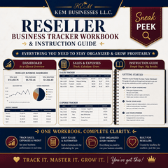 Reseller Business Tracker Workbook + Step-by-Step Instruction Guide | Digital Download - Sable & Red