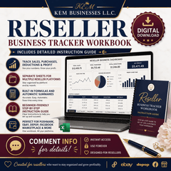 Reseller Business Tracker Workbook + Step-by-Step Instruction Guide | Digital Download - Sable & Red