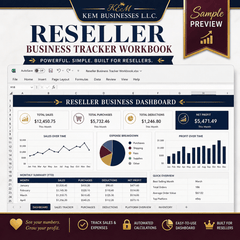 Reseller Business Tracker Workbook + Step-by-Step Instruction Guide | Digital Download - Sable & Red