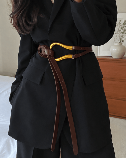REVOLVE Loop Belt in Brown NEW - Sable & Red