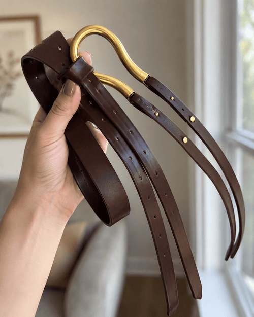 REVOLVE Loop Belt in Brown NEW - Sable & Red