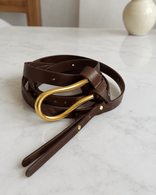 REVOLVE Loop Belt in Brown NEW - Sable & Red