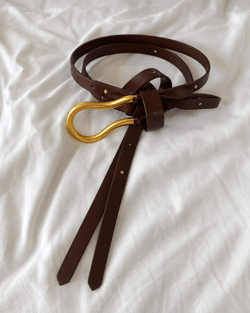 REVOLVE Loop Belt in Brown NEW - Sable & Red