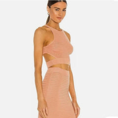 REVOLVE x Michael Costello Ambrose Blush Skirt & Cut Out Top Set - Sable & Red