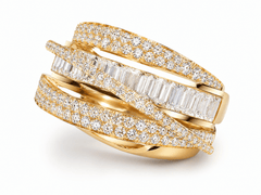 Sable & Red Gold Stacked Crossover Couture Crisscross Ring - Sable & Red