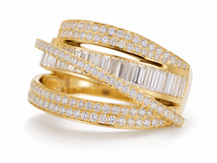 Sable & Red Gold Stacked Crossover Couture Crisscross Ring - Sable & Red