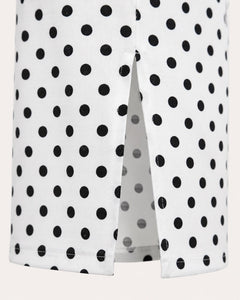 Sable & Red Polka Dot Backless Bow Midi Dress - Sable & Red