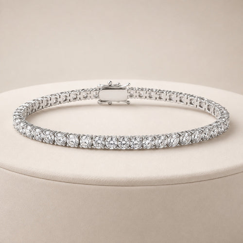 Sable & Red Round-Cut Crystal Classic Tennis Bracelet - Sable & Red