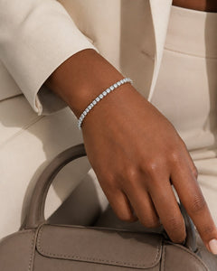 Sable & Red Round-Cut Crystal Classic Tennis Bracelet - Sable & Red