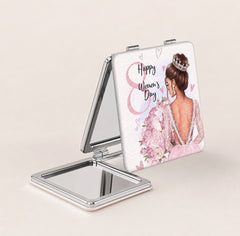 Sable & Red Women’s Day Floral Double-Sided Travel Mirror - Sable & Red