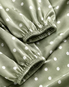 Sage Green Polka Dot Ruffle Blouse – Sable & Red Aveline - Sable & Red