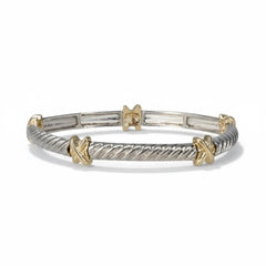 Silver and Gold Bracelet - Sable & Red