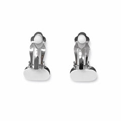 Silver Pearl Teardrop Rhinestone Clip-On Earring NEW - Sable & Red