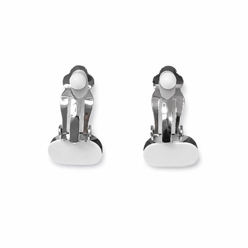 Silver Pearl Teardrop Rhinestone Clip-On Earring NEW - Sable & Red