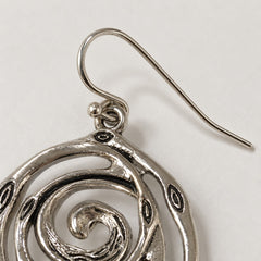 Silver-Tone Spiral Dangle Earrings – The Solara - Sable & Red