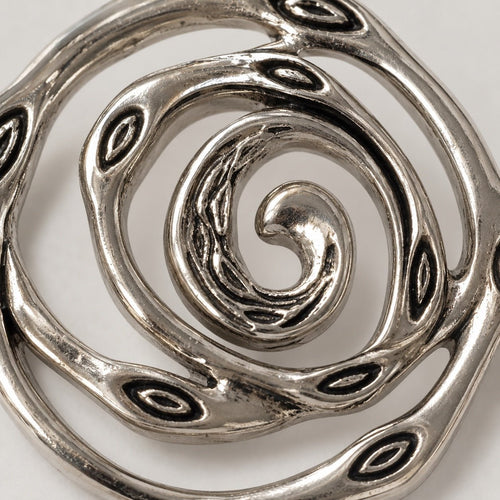 Silver-Tone Spiral Dangle Earrings – The Solara - Sable & Red