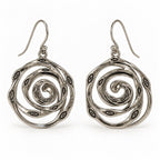Silver-Tone Spiral Dangle Earrings – The Solara - Sable & Red