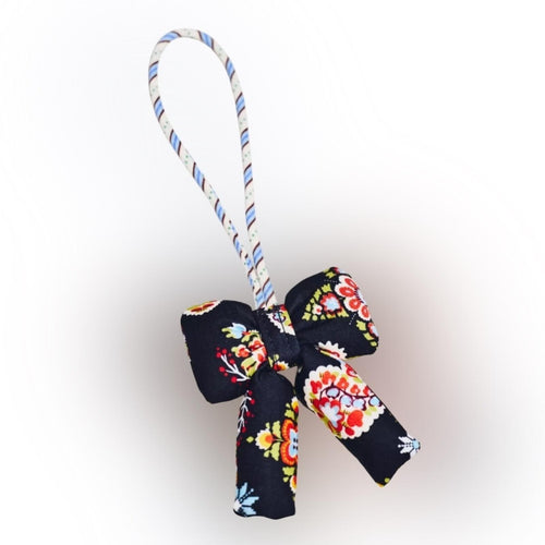 Skinny Hair Scarf Bag Charm Silky Scarves, Set of 5 | Variety of Patterns Colors - Sable & Red