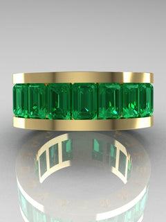 Statement Ring Rose Gold with Emerald Zirconia • CORDOVA BRIERLY BVLGARI Vibes - Sable & Red