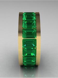 Statement Ring Rose Gold with Emerald Zirconia • CORDOVA BRIERLY BVLGARI Vibes - Sable & Red